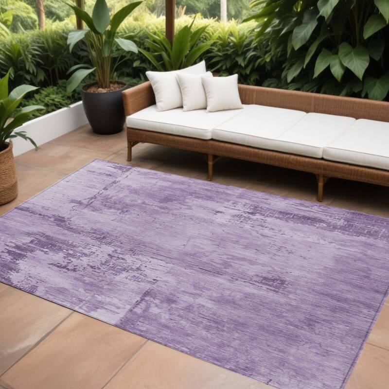 HomeRoots Abstract Transitional Rectangle Outdoor Rug - 9' X 12'