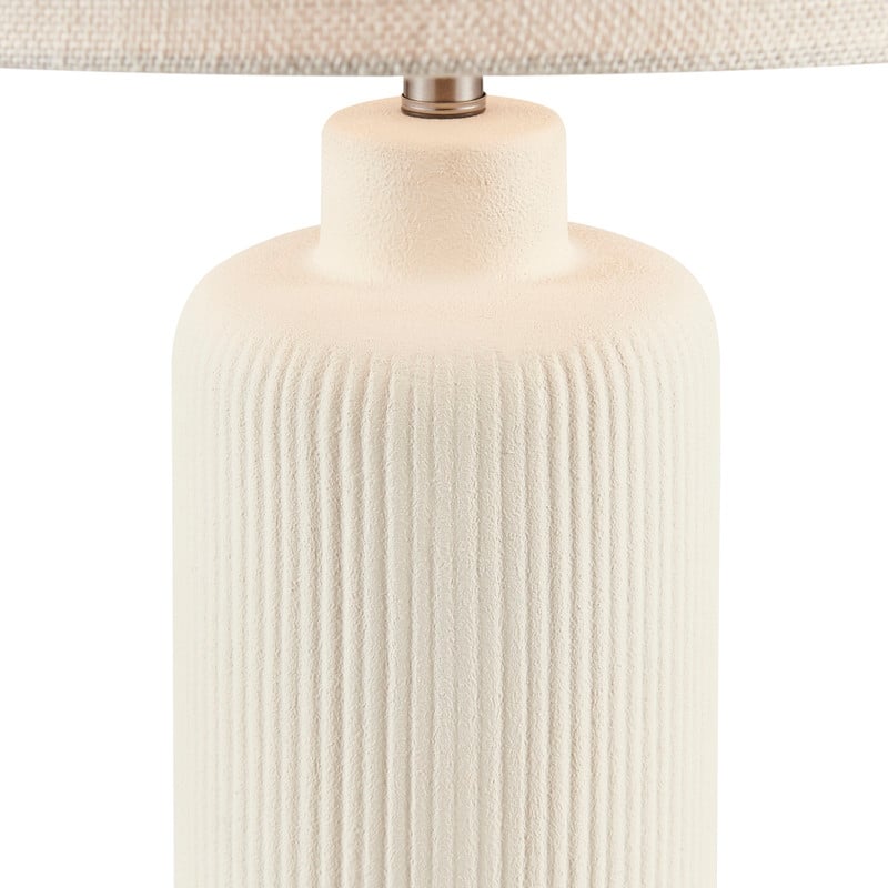KAWOTI 25.25 inch White Ceramic Table Lamp - W14" x D14" x H25.5"