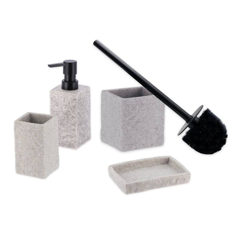 Collection Stone Effect Bath Accessory Set-4 pieces