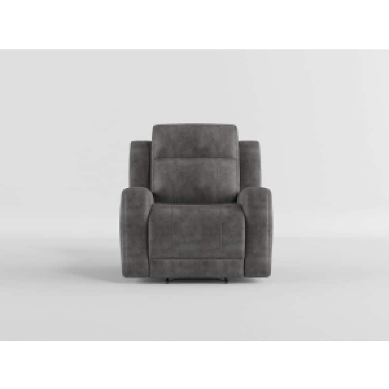 Tesy Manual Reclining Chair, Dark Gray Brown Microfiber, Foam Cushions