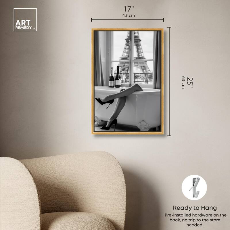 Bathtub Sit Back Glam Canvas by Art Remedy