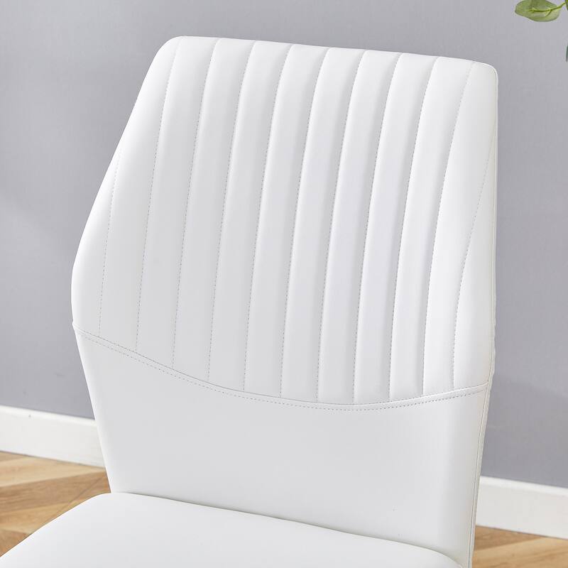 Table and chair set.A 35" Transparent Tempered Glass Round Dining Table-Gold Metal Bracket and Base.Paired with 4 WHITE