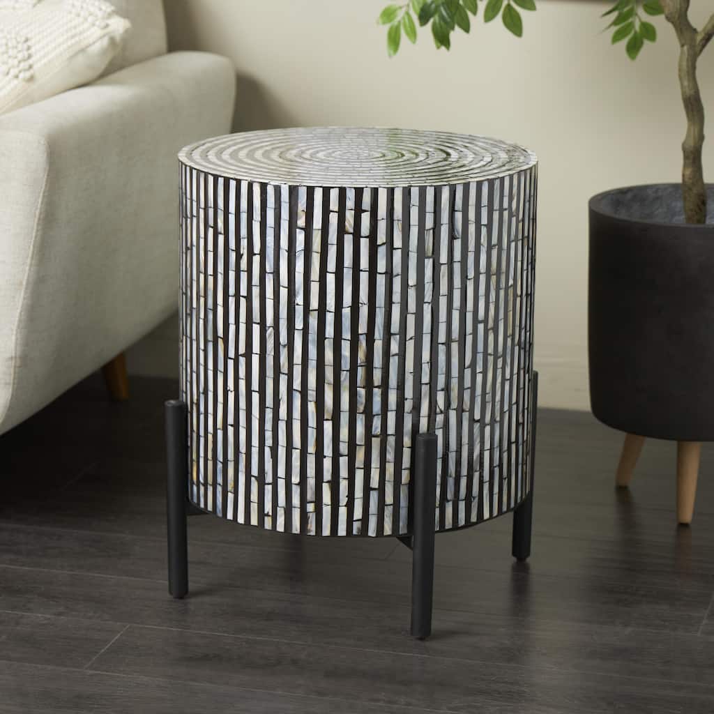 Faux Leather Vintage 4 Drawer Chest with Buckle Straps and Gold Stud Details - Black - Roche River Decor