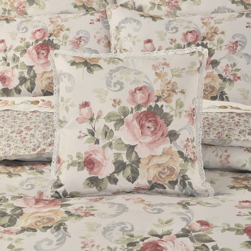 Royal Court Chablis 16" Square Decorative Throw Pillow - Polyester - Rose - Accent