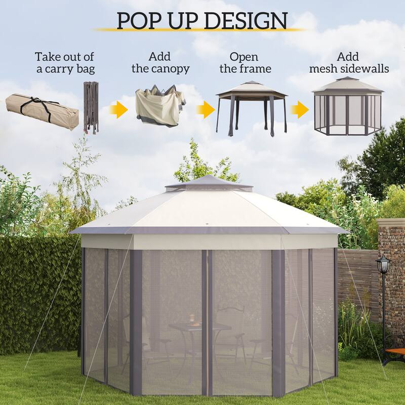 Masi 12-foot Hexagonal Pop-up Patio Gazebo by Havenside Home