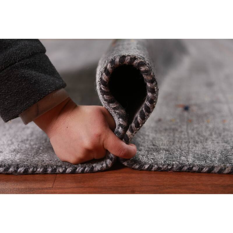 Gabbeh Indian Area Rug Hand-Knotted Silk Carpet - 8'0" x 9'6"