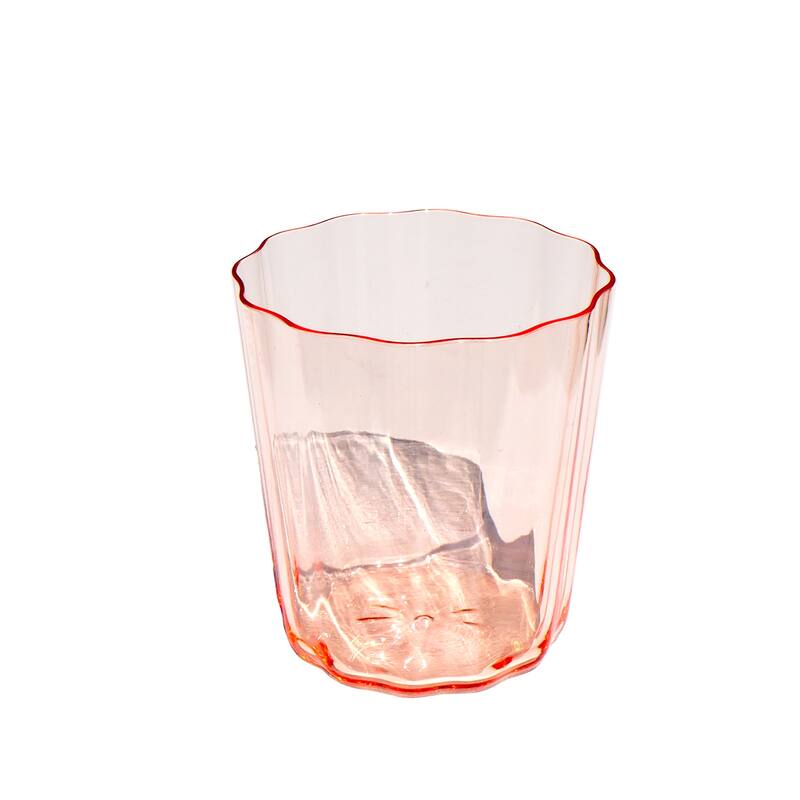 Abode Homewares Simple Scallop Acrylic Drinking Glass - Pink - Set of 6