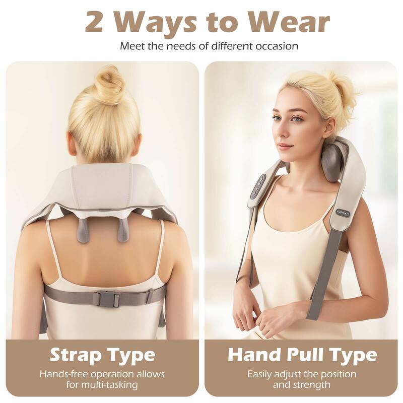 Costway Neck Shoulder Massager with 2 Heating Levels & Adjustable - See Details