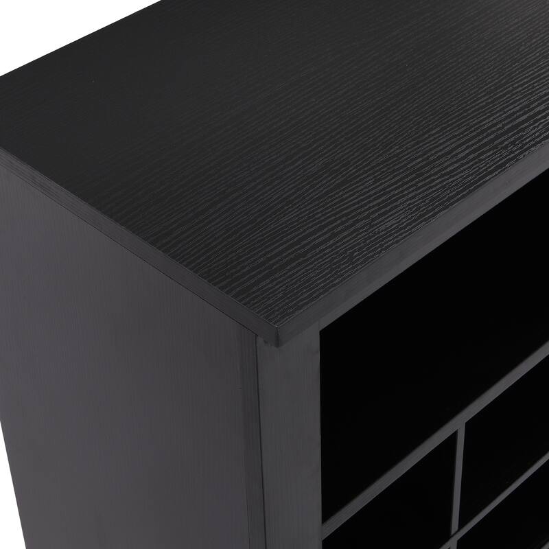 Contemporary Shoe Cabinet with 24 Cubbies & Extra Storage for Hallway or Bedroom