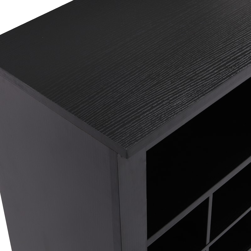 Roomfitters Modern 24-Cubby Shoe Cabinet with Curved Base, Console and Versatile Sideboard for Entryway