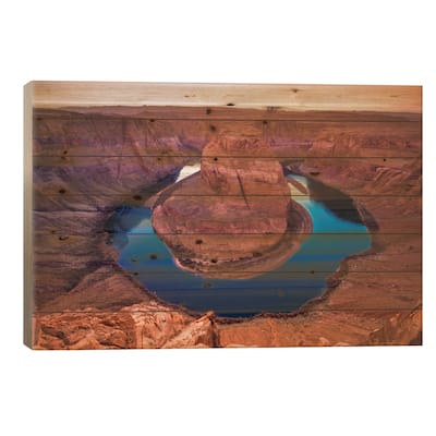 Sunset over Horseshoe Bend and the Colorado River, Glen Canyon National Recreation Area, Arizona Print On Wood by Russ Bishop