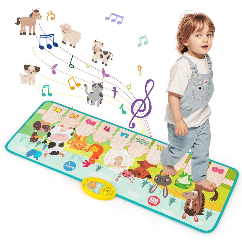 Costway Floor Piano Mat for Toddlers Baby Musical Touch Dancing - Multi-color - See Details - Multi-color - See Details