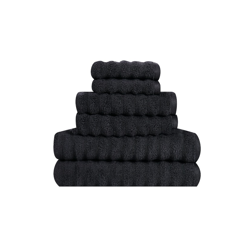 Truly Soft Zero Twist 6 Piece Towel Set - Black