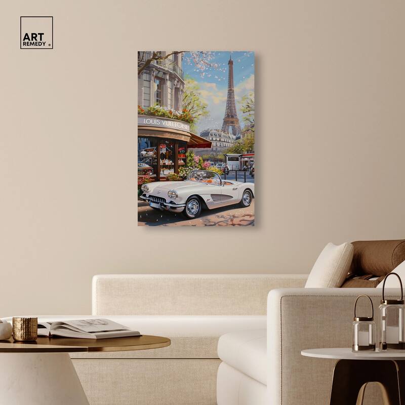 A View of Paris from the Car Canvas by Art Remedy, Gallery Wrapped