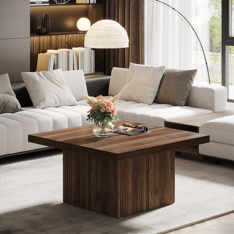 Square Coffee Table, 31.5-Inch Engineered Wood Coffee Table for Living Room - Brown