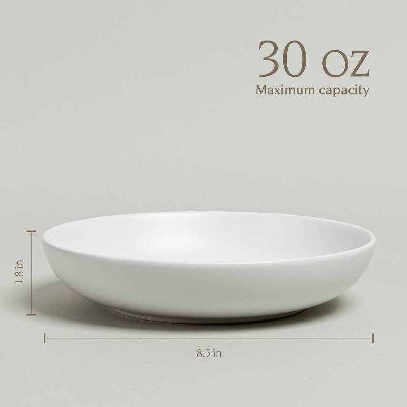 over&back Coupe Semi-Matte Stoneware Dinner Bowls - 30oz