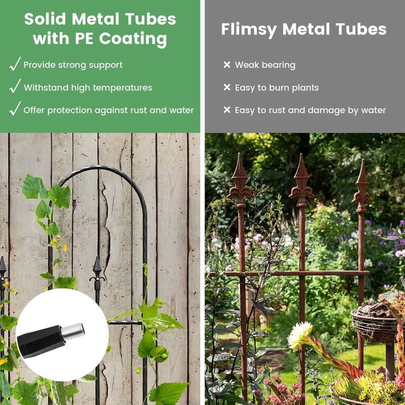 Gymax 58'' x 73'' Garden Trellis for Climbing Plants Rustproof Metal