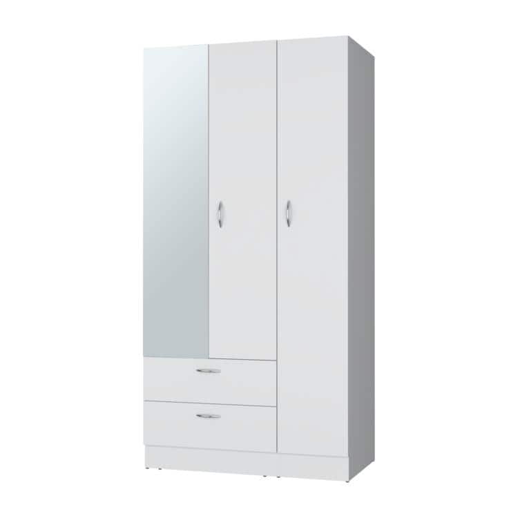 Eloy Modern Wardrobe - White - White