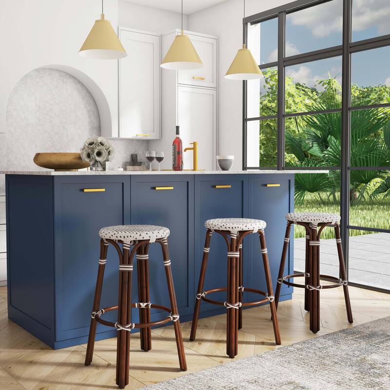 Tobias Rattan Round Bar Stool