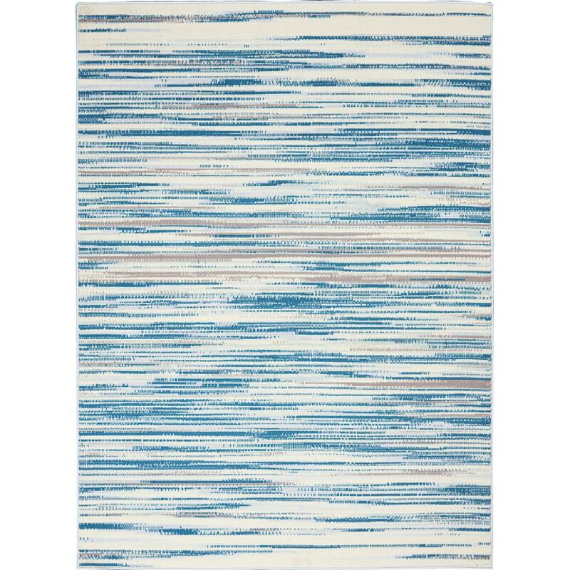 Power Loomed Abstract Modern Non Skid Stain Resistant Area Rug - 87' X '63' X '0.5
