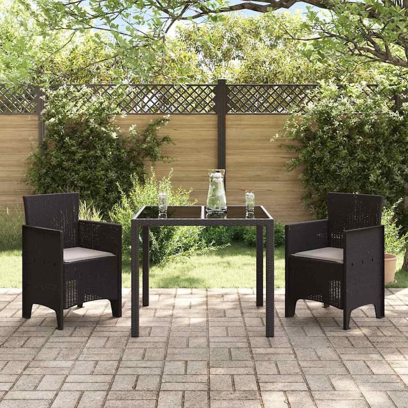 vidaXL Garden Chair 2/4 pcs Anthracite/Brown/White 53 x 49 x 85 cm PP - 53 x 49 x 85 cm