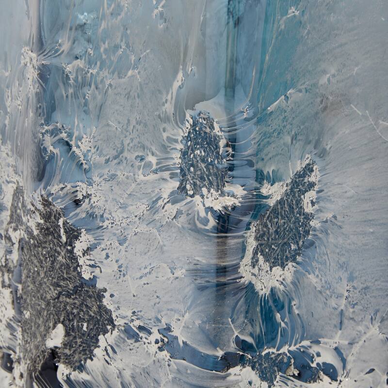 Blue Glass Handmade Blown Decorative Vase (Set of 2)