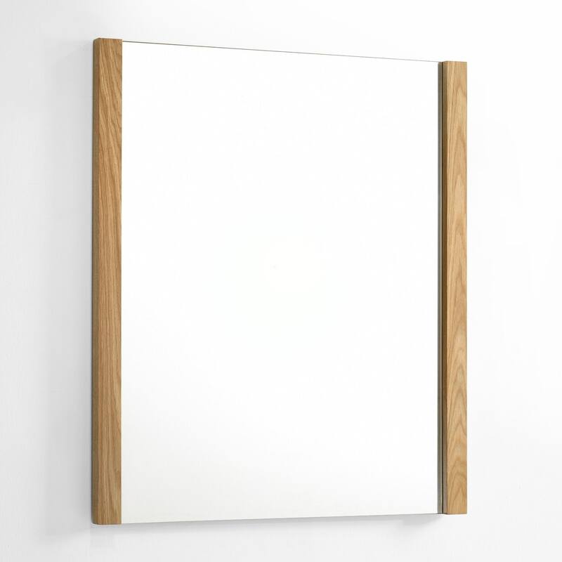 Noe Ruby Dresser Mirror, Natural Brown Oak Veneer, Rectangular 34 x 40 - Natural Oak Brown