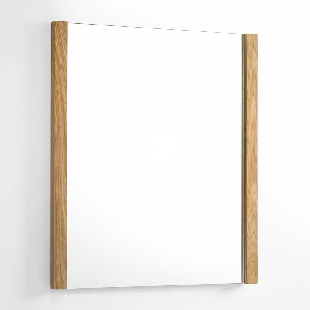Noe Ruby Dresser Mirror, Natural Brown Oak Veneer, Rectangular 34 x 40 - Natural Oak Brown