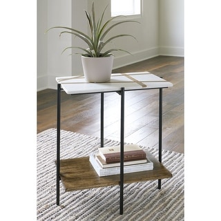 Ashley Furniture Braxmore Marble Accent Table - 22"W x 15"D x 23"H