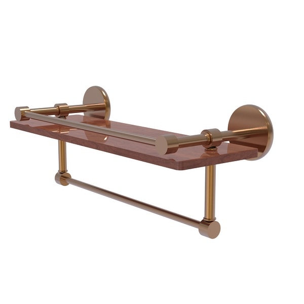 Allied Brass Prestige Skyline Collection hardwood Shelf with Gallery Rail and Towel Bar
