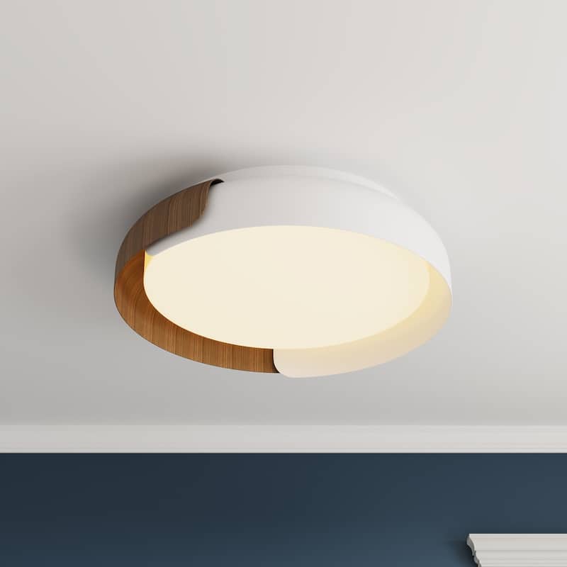 Modern Color Splicing LED Flush Mount Ceiling Light with Acrylic Shade