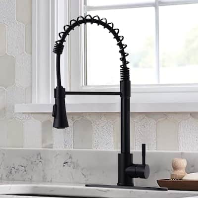 DORNBERG Spring Pull Down Kitchen Sink Faucet with Deck Plate