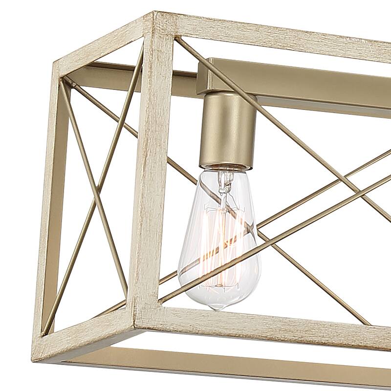 Farmhouse 7-light Linear Rectangle Chandelier - 48