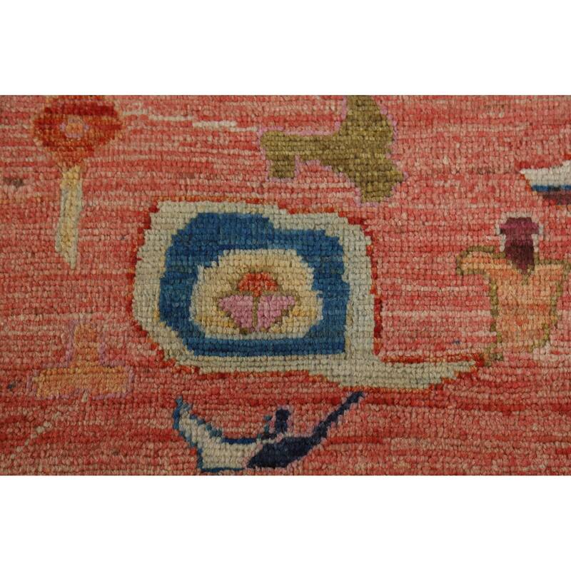 Hand Knotted Oriental 100% Wool Carpet Transitional All-Over Yellow & Gold Oushak Area Rug - 12' 11'' X 8' 11''