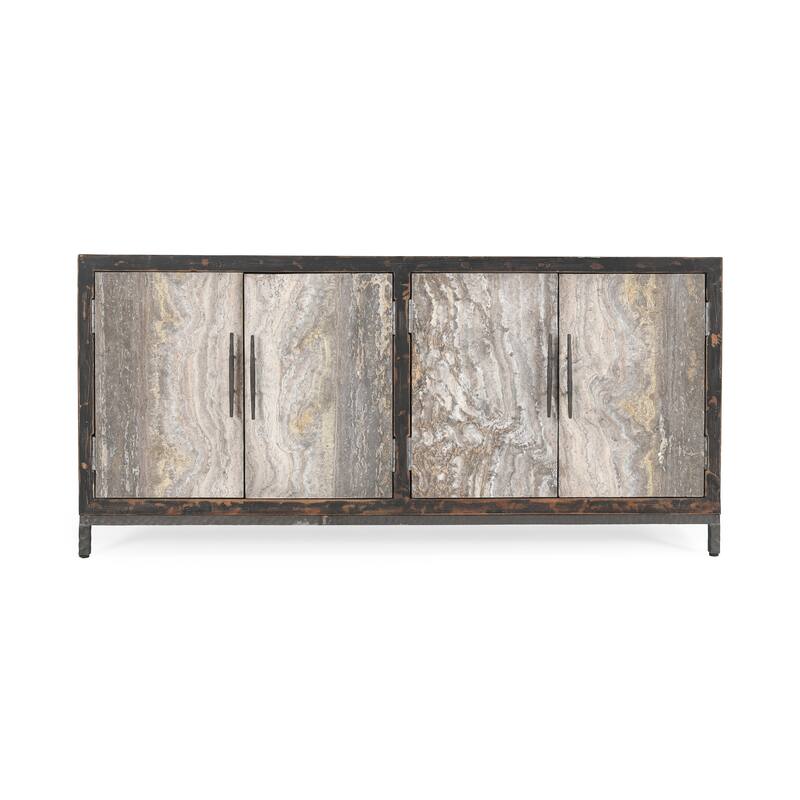 Classic Home Lisbon Reclaimed Pine Wood Sideboard Buffet Cabinet