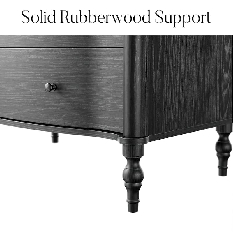 5 Drawer Chest Dresser for Bedroom, Wooden Chest of Drawers with Turned Solid Wood Legs, Modern Storage Dresser, 32.8" Wide