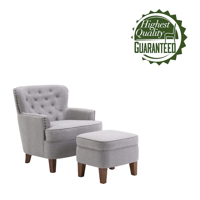Porthos Home Idir Accent Chair, Fabric Upholstery, Rubber Wood Legs