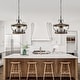 preview thumbnail 37 of 42, Oaks Aura 5-Light Farmhouse Wood Chandelier, Drum Chandelier for Dining Room Height Adjustable