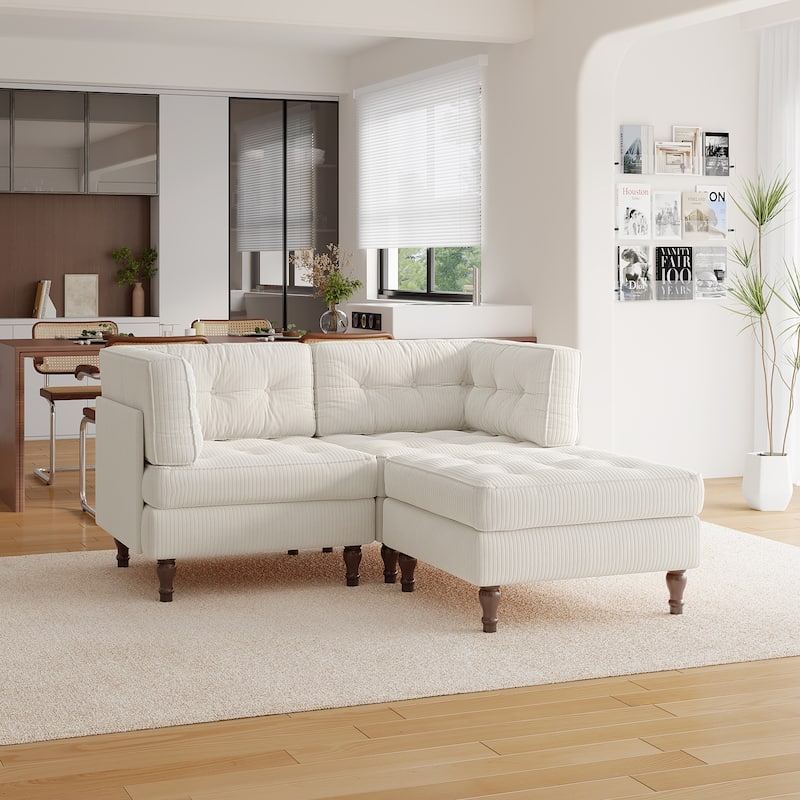 Madison Oversized Upholstered Corduroy Modular Sectional Sofa