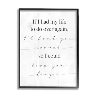 Stupell Love You Longer Motivational Phrase Positive Romantic Attitude Framed Wall Art - White