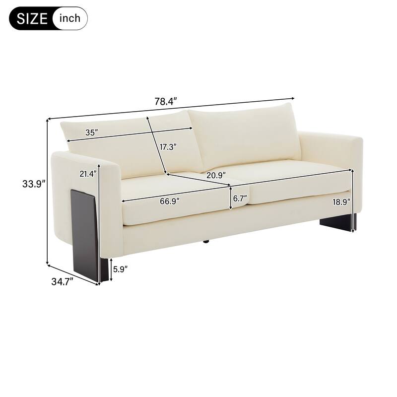 Christopher Knight Home - American Modern 3-Seater Upholstered Sofa and 2 Accent Chairs Set with Rubberwood Legs