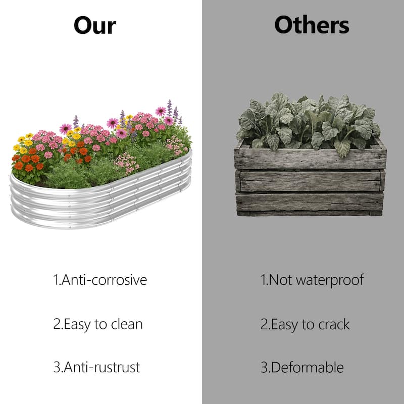 Galvanized Steel Metal Raised Garden Bed Deep Planting