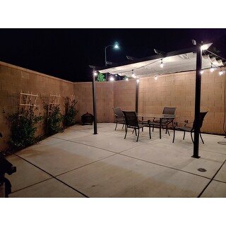 Shop Amama White 13x10 Retractable Canopy Pergola By Havenside Home Overstock 28566396
