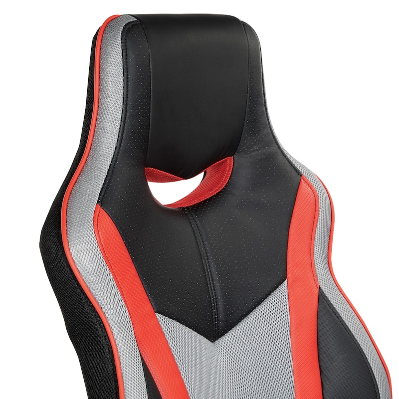 Uplink Gaming Chair in Faux Leather with Red Accents