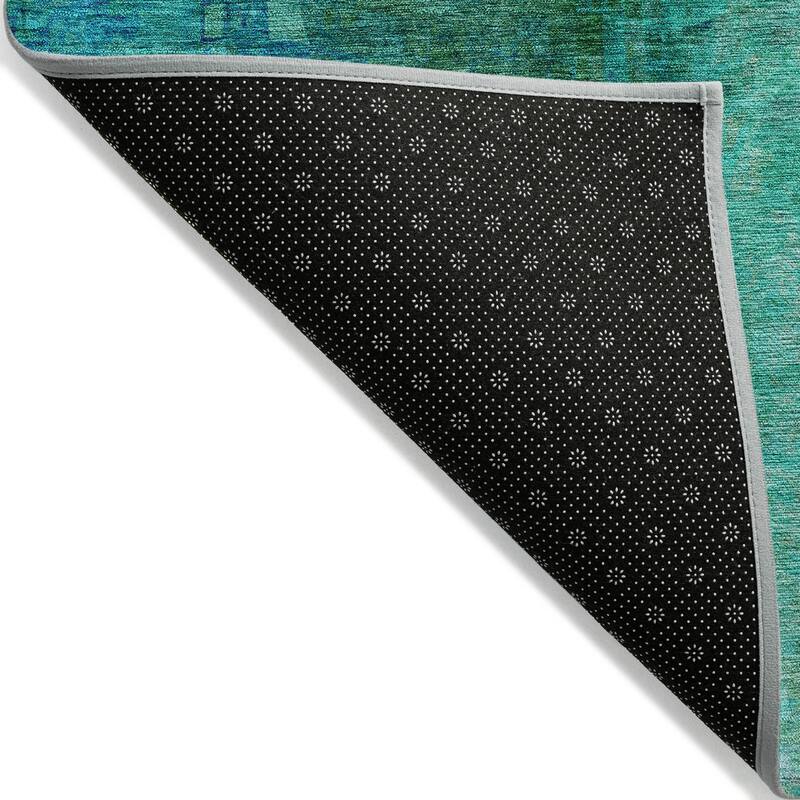 Machine Washable Indoor/ Outdoor Abstract Ombre Chantille Rug