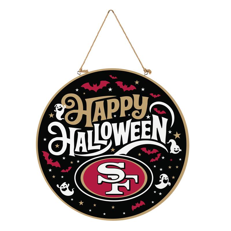 San Francisco 49ers 18" x 18" Halloween Door Décor Wall Sign