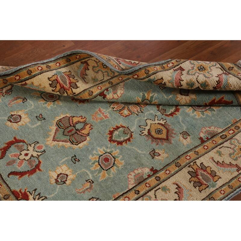 Light Blue Kazak Accent Rug Handmade Oriental Wool Carpet - 3'4"x 4'10"