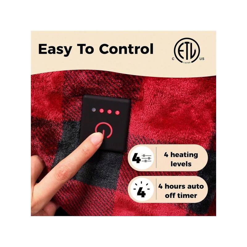 Electric Throw Flannel Heated Blanket