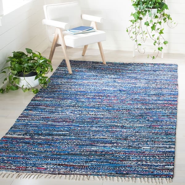10' x 14' Grey Safavieh Rag Rug Collection RAR128A Handmade Boho Stripe Cotton Area Rug 10' x 14' Grey Safavieh Rag Rug Collection RAR128A Handmade Boho Stripe Cotton Area Rug
