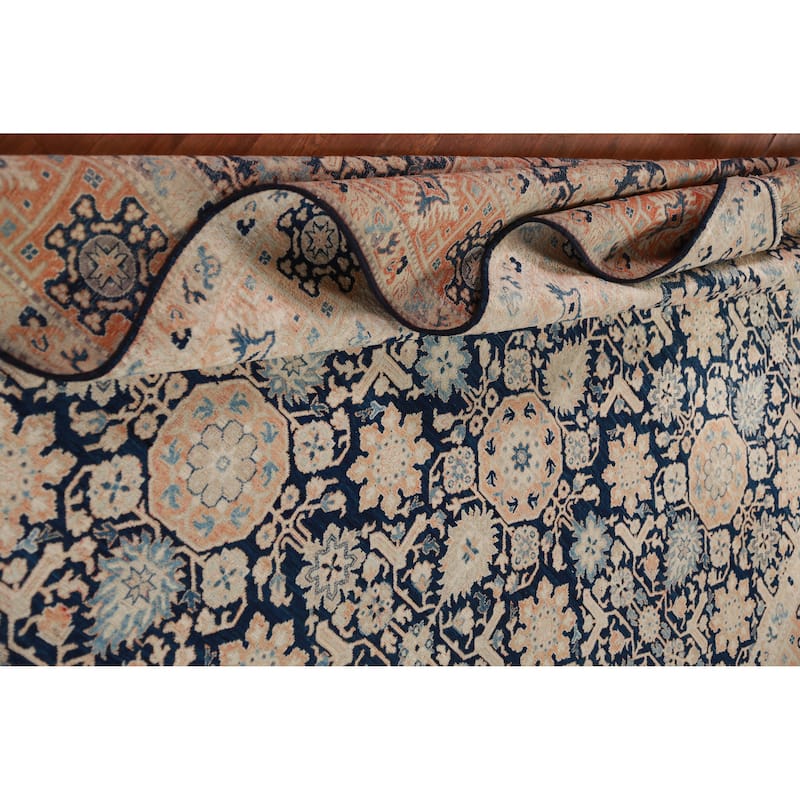 Vegetable Dye Blue Ziegler Oriental Area Rug Hand-Knotted Wool Carpet - 8'1"x 10'1"